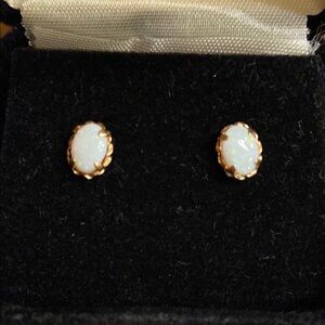 Opal and 14K Gold Stud Earrings